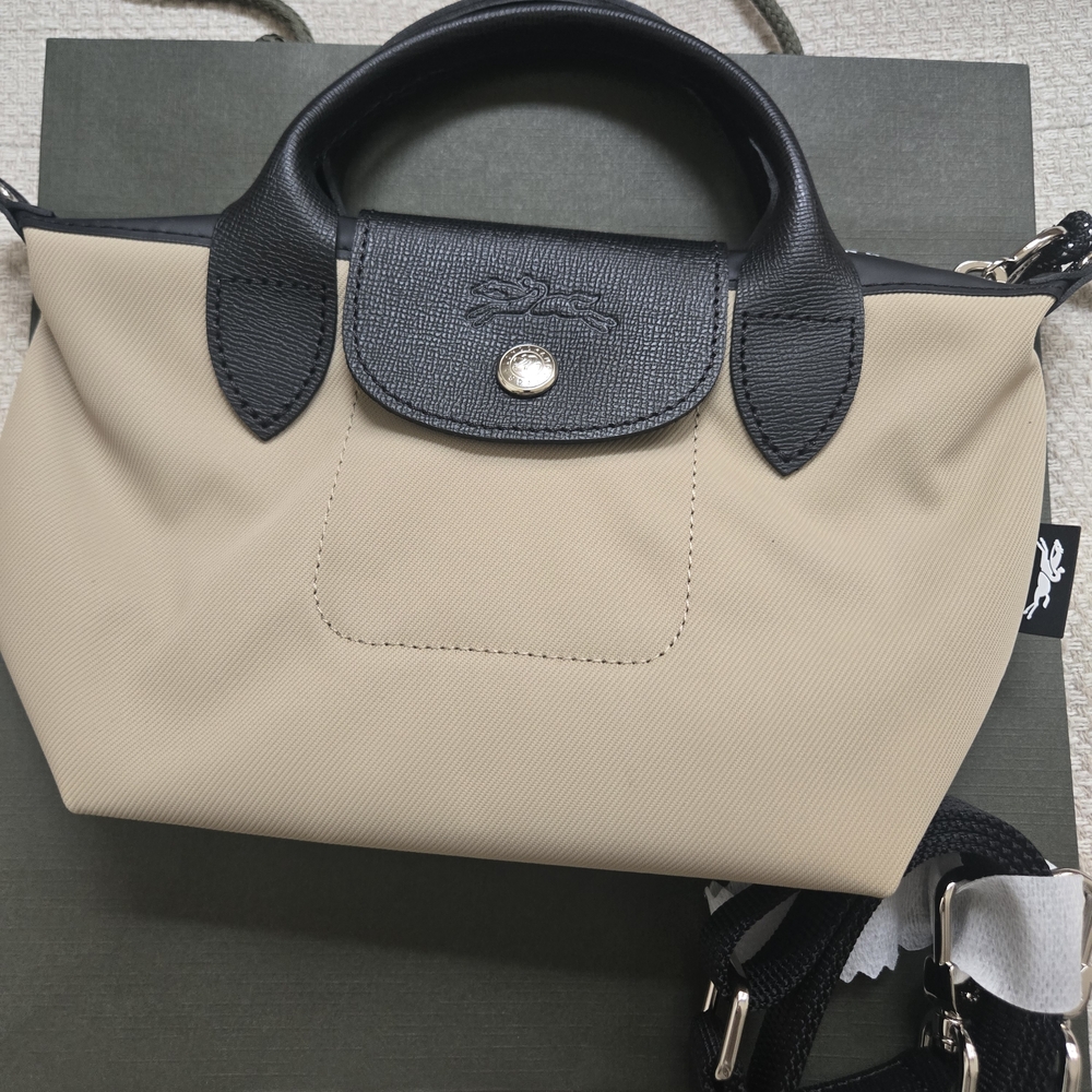 Longchamp Le Pliage Neo XS Tote in Beige and Black